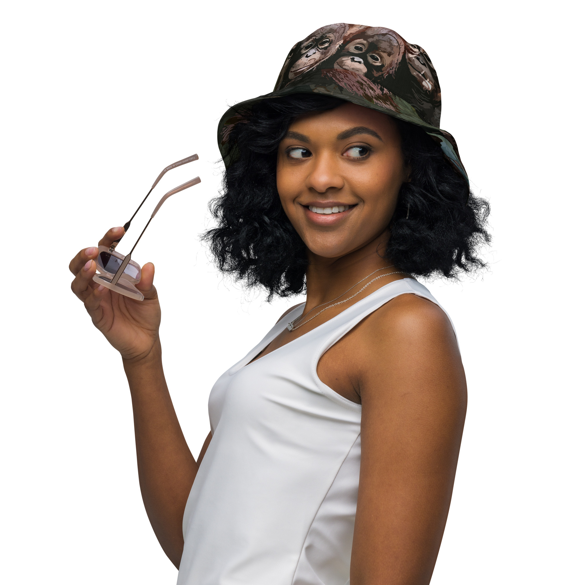 "Orangutan Safety" Reversible bucket hat - Image 8
