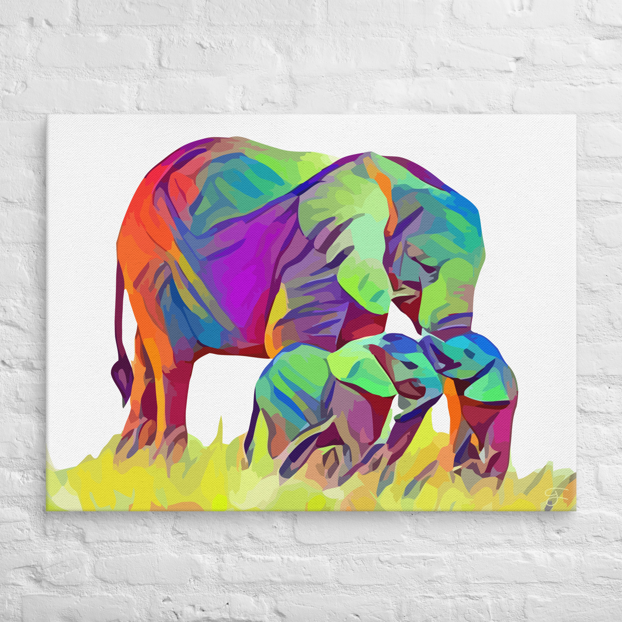 "Elephant Love" Canvas print - Image 2