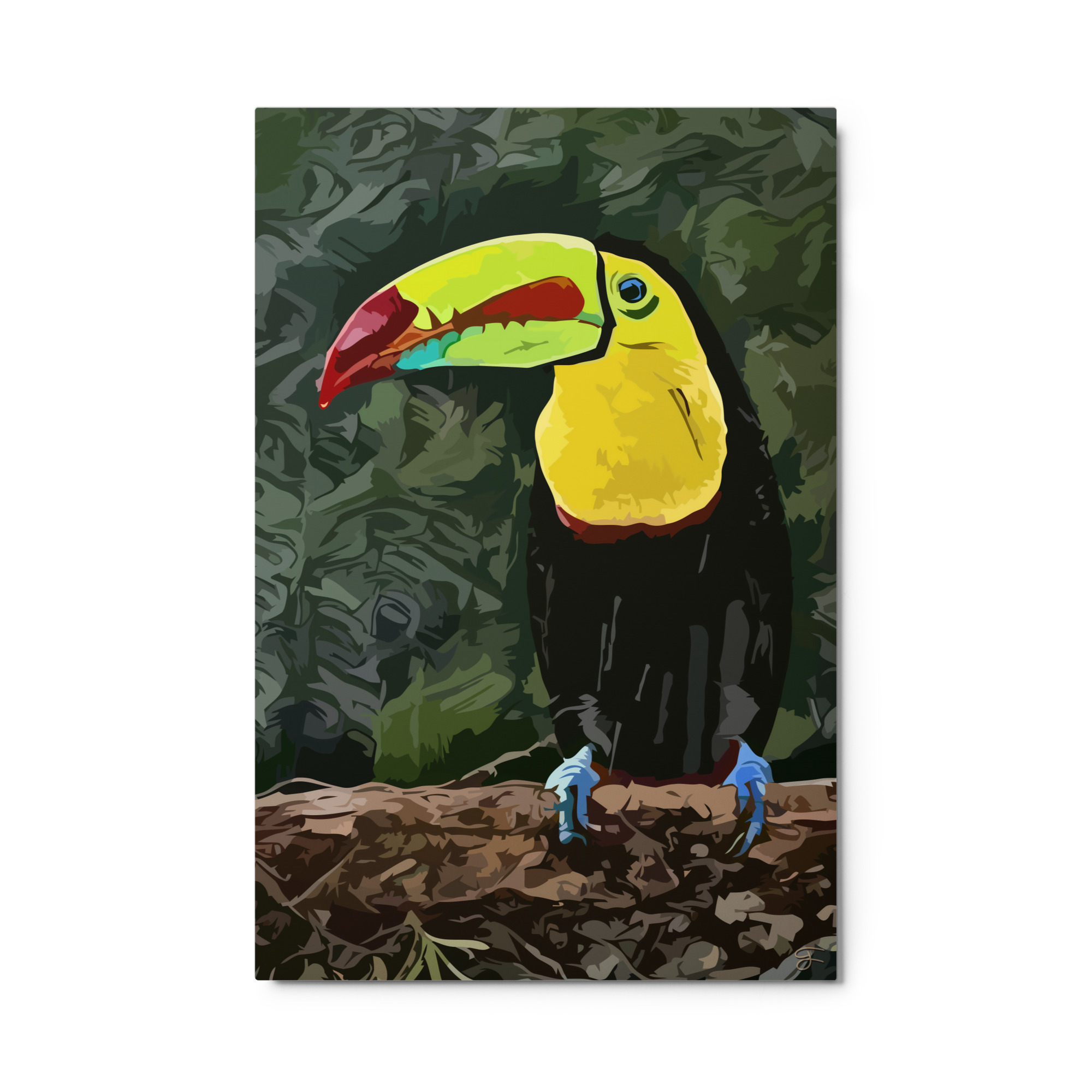 "Jungle Bird Surprise" (metal print)