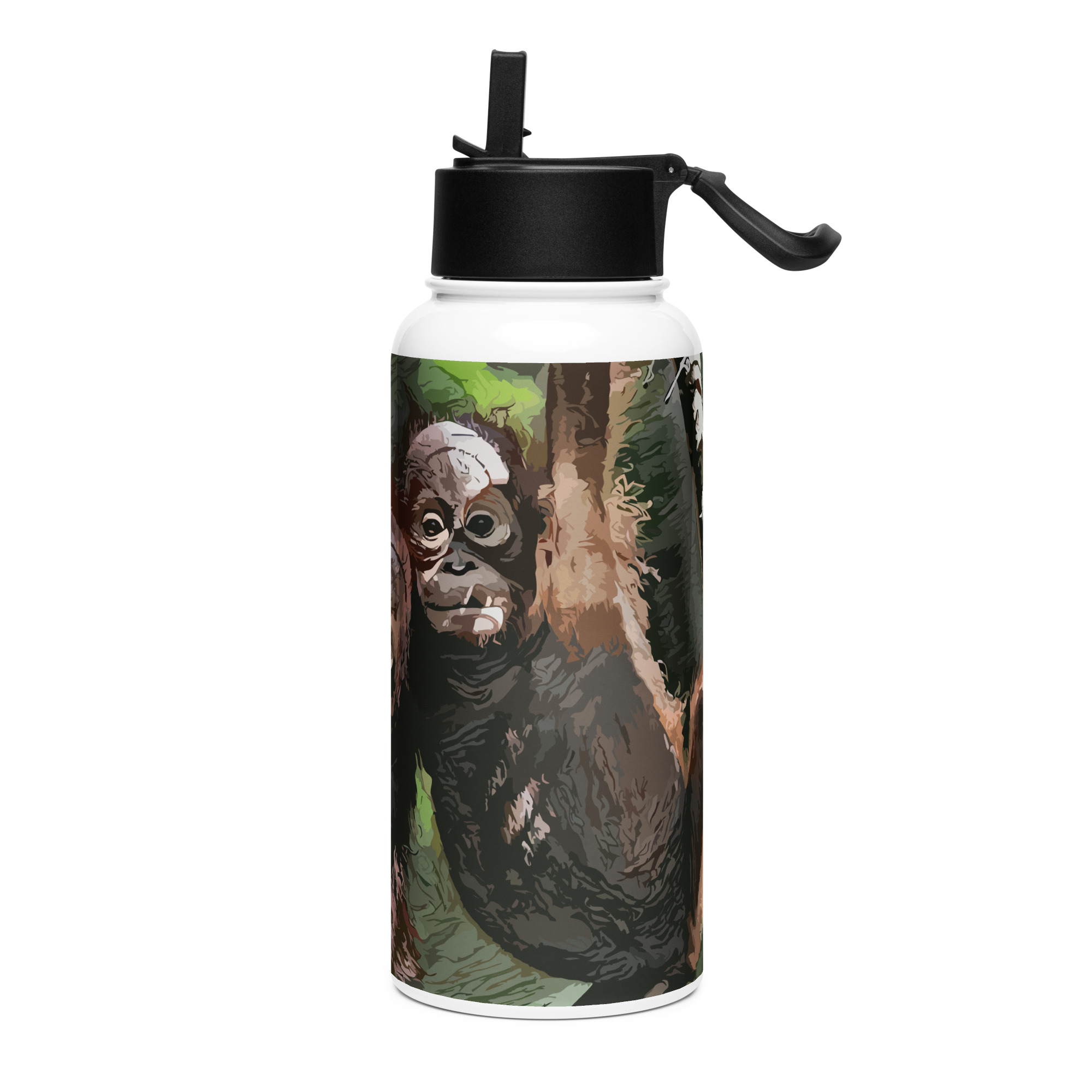 "Orangutan Safety" Stainless steel water bottle - Image 3