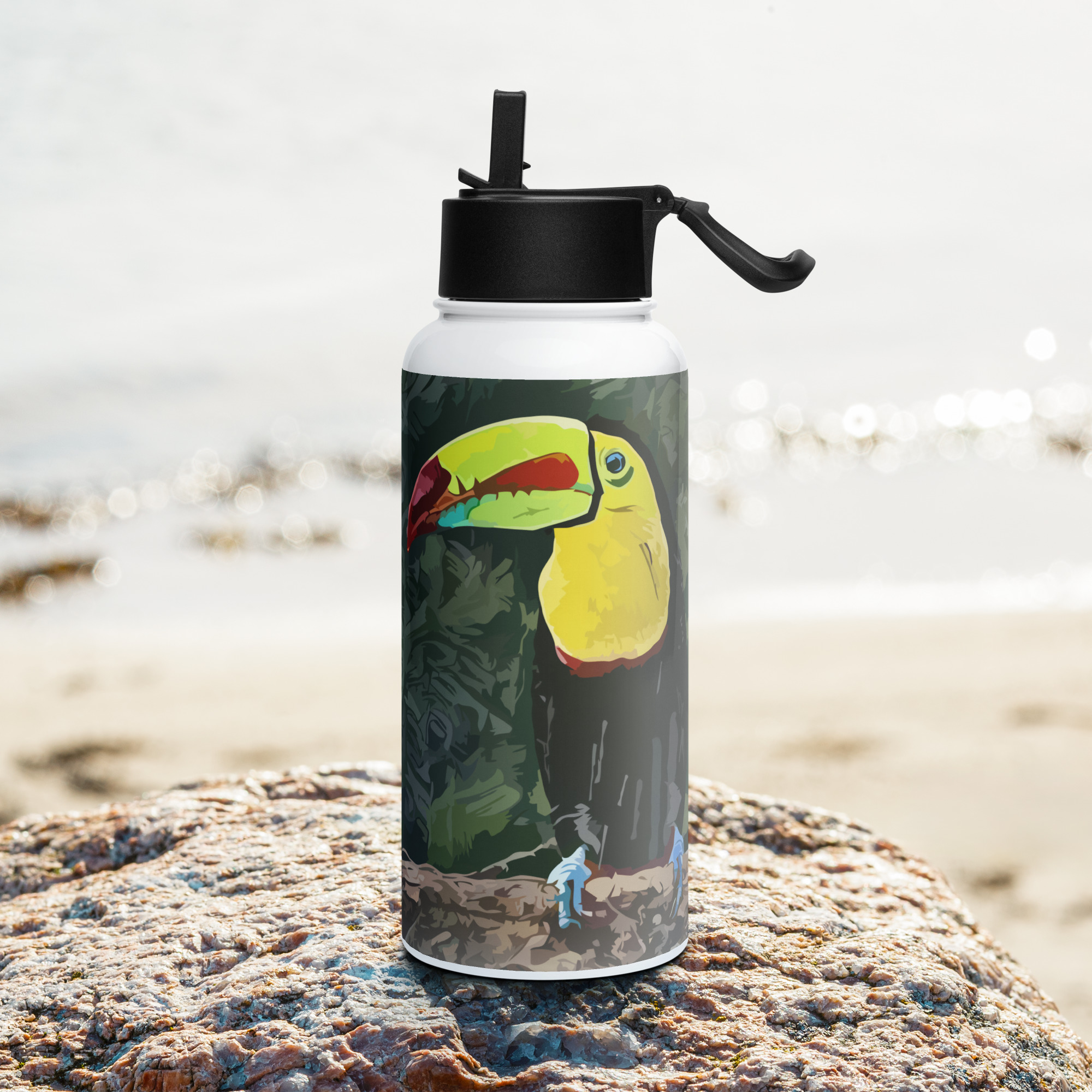 "Jungle Bird Surprise" Stainless steel water bottle - Image 2